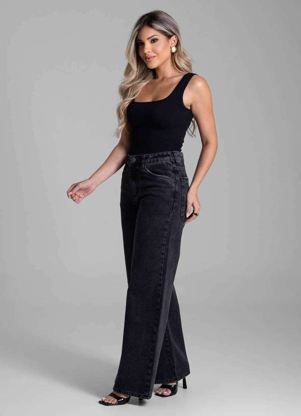 Sawary - Calça Jeans Sawary Wide Leg - 282178 Preto 3