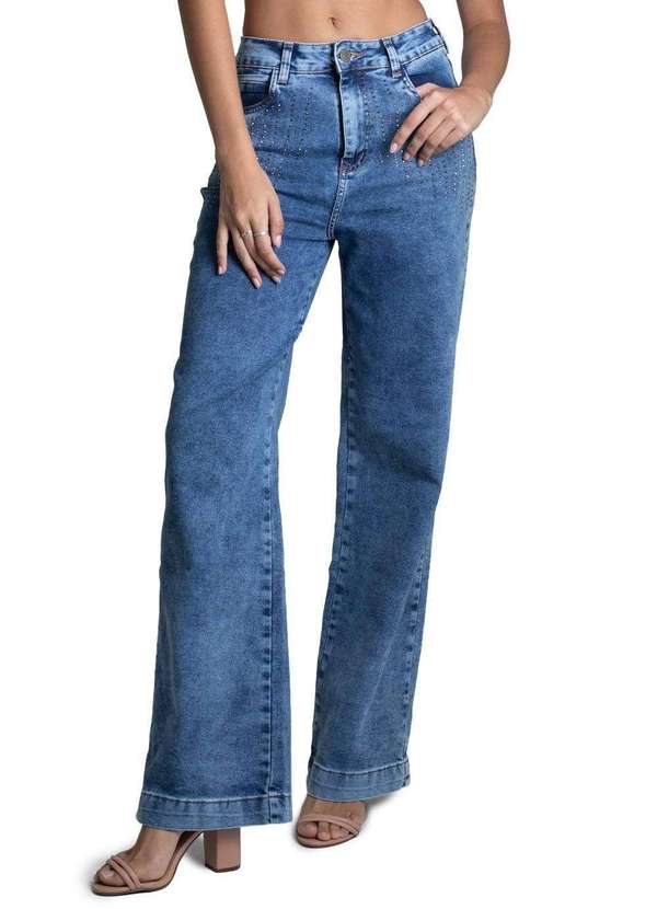 Sawary - Calça Jeans Sawary Wide Leg Azul