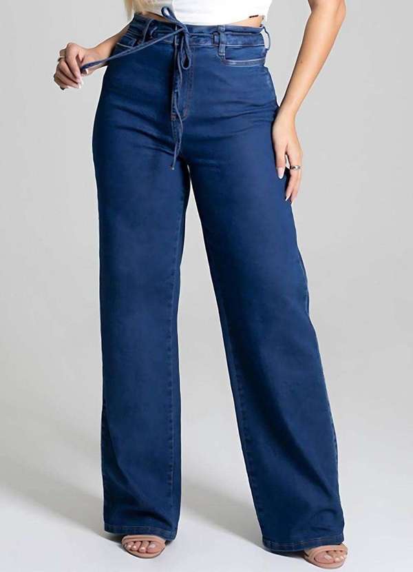Sawary - Calça Jeans Sawary Wide Leg Azul 4