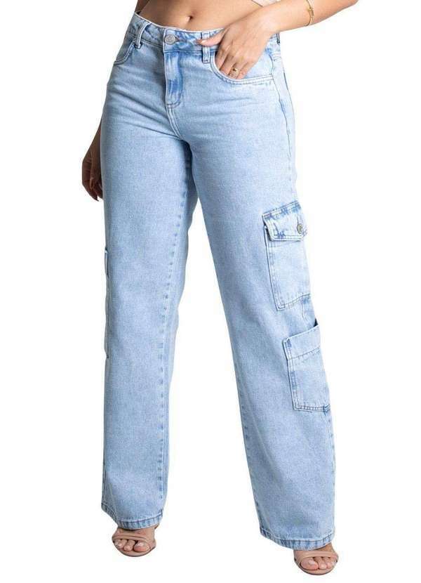 Sawary - Calça Jeans Sawary Wide Leg - 277276 Azul