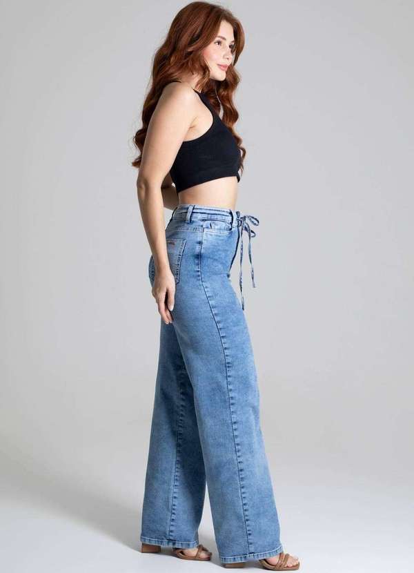 Sawary - Calça Jeans Sawary Wide Leg Azul 2