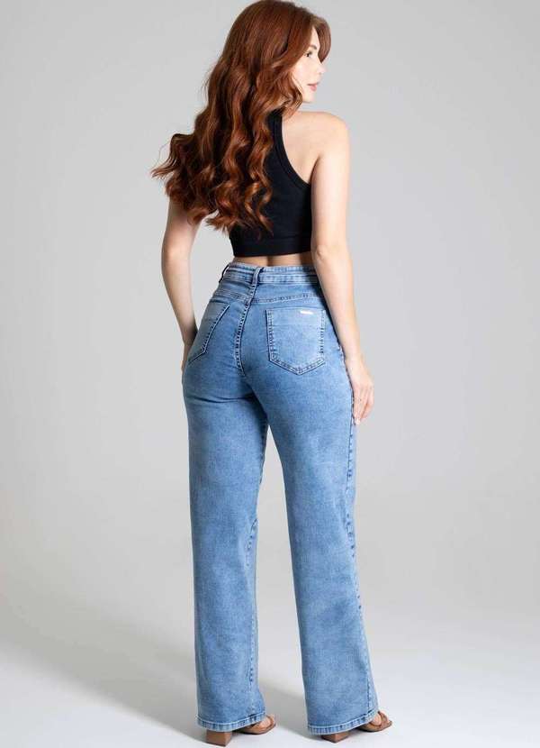 Sawary - Calça Jeans Sawary Wide Leg Azul 3