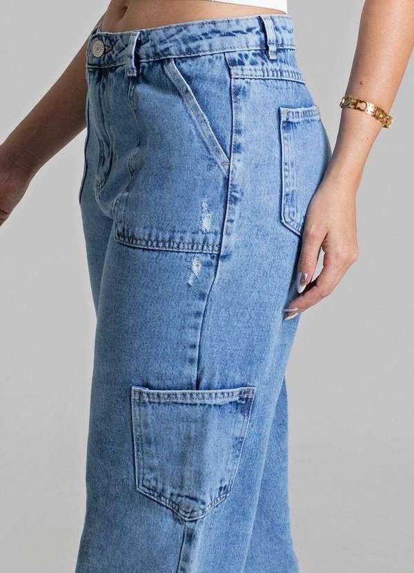 Sawary - Calça Jeans Sawary Wide Leg Azul 5