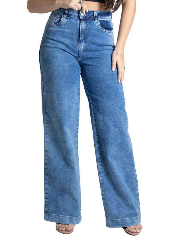 Sawary - Calça Jeans Sawary Wide Leg Azul