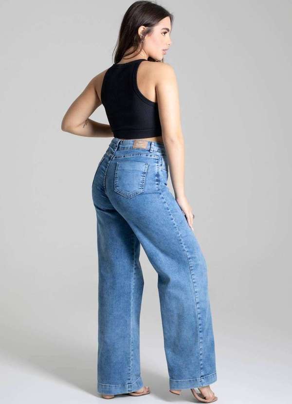 Sawary - Calça Jeans Sawary Wide Leg Azul 3