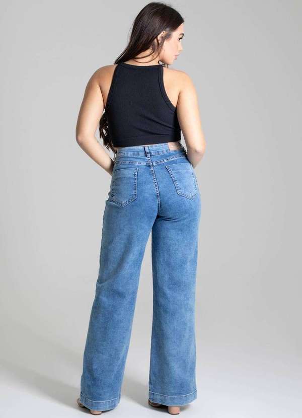 Sawary - Calça Jeans Sawary Wide Leg Azul 4
