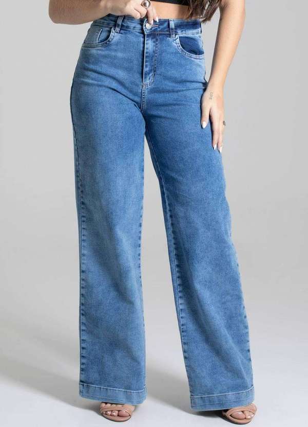 Sawary - Calça Jeans Sawary Wide Leg Azul 5