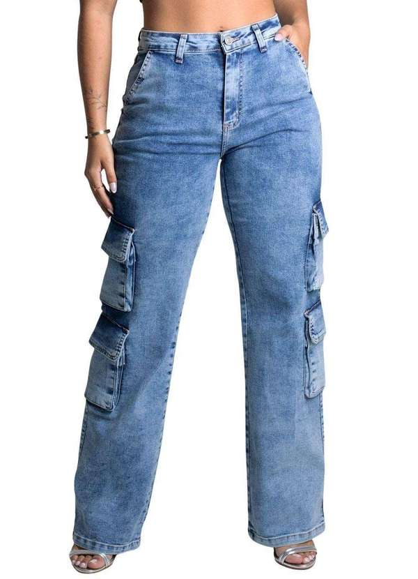 Sawary - Calça Jeans Sawary Wide Leg Azul