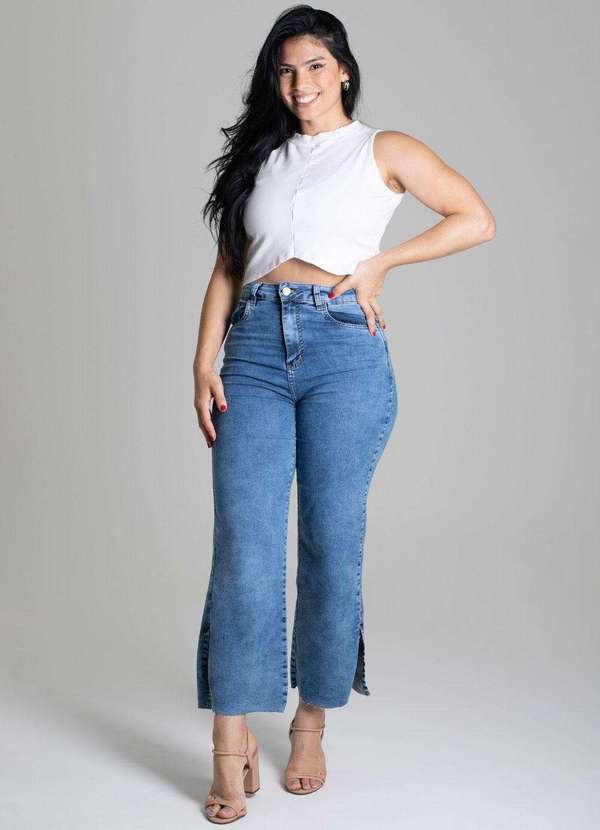 Sawary - Calça Jeans Sawary Wide Leg Cropped Calça Jeans Sawary Wide 276294 36