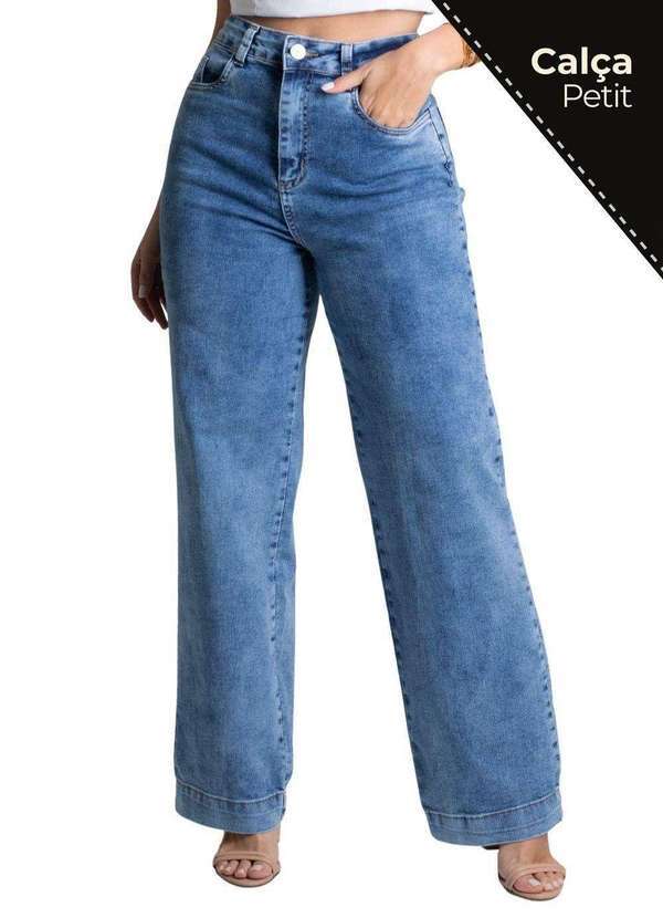 Sawary - Calça Jeans Sawary Wide Leg Petit - 277910 Azul