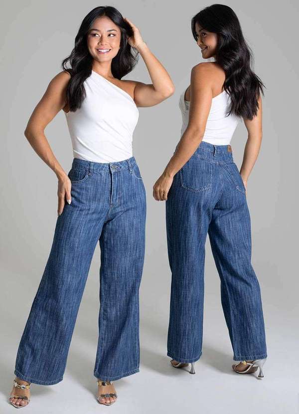 Sawary - Calça Jeans Sawary Wide Leg Petit - 279149 Azul 6