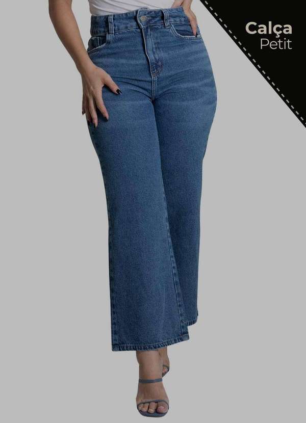 Sawary - Calça Jeans Sawary Wide Leg Petit - 279445 Azul