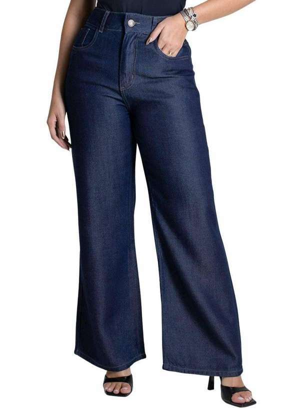 Sawary - Calça Jeans Sawary Wide Leg Petit - 279486 Azul