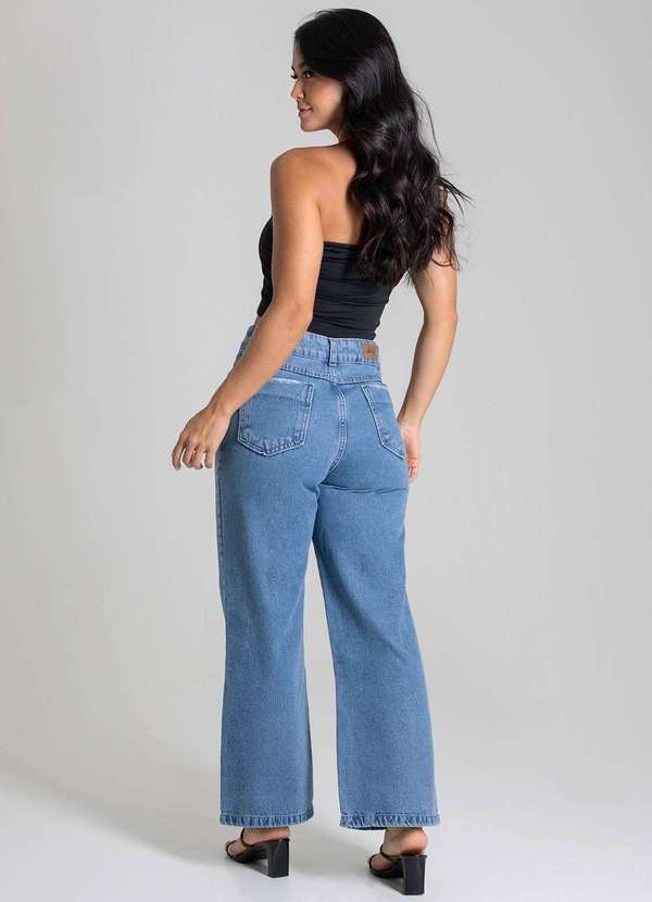 Sawary - Calça Jeans Sawary Wide Leg Petit - 279506 Azul 4