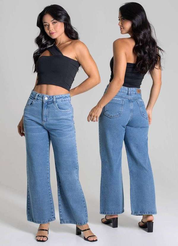 Sawary - Calça Jeans Sawary Wide Leg Petit - 279506 Azul 5