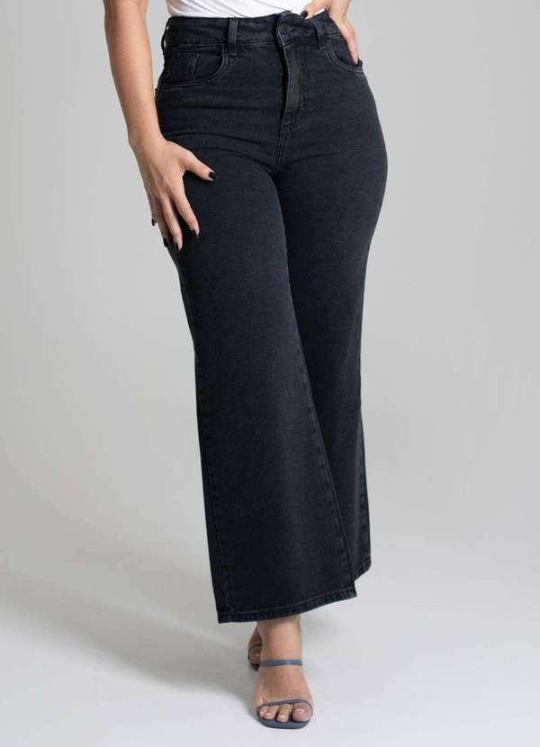 Sawary - Calça Jeans Sawary Wide Leg Petit - 279517 Preto 4