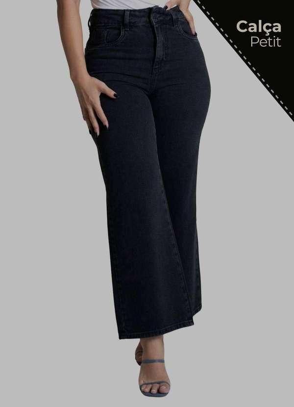 Sawary - Calça Jeans Sawary Wide Leg Petit - 279517 Preto 5