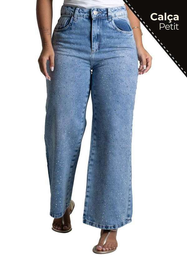 Sawary - Calça Jeans Sawary Wide Leg Petit - 279523 Azul