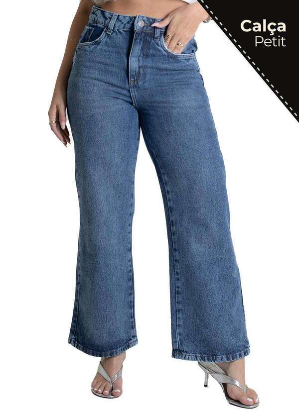 Sawary - Calça Jeans Sawary Wide Leg Petit - 279609 Azul