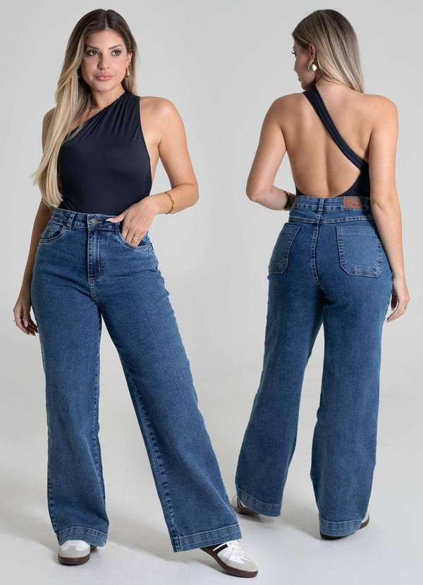 Sawary - Calça Jeans Sawary Wide Leg Petit - 279639 Azul 6