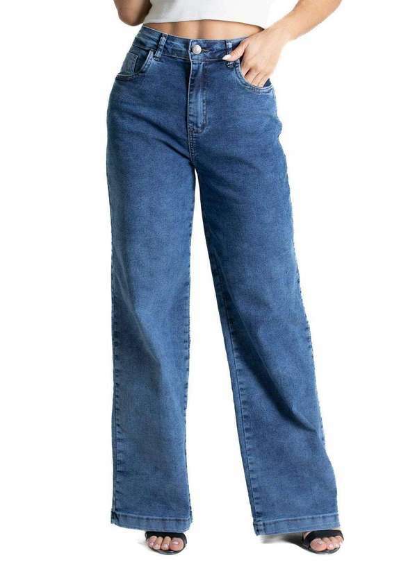 Sawary - Calça Jeans Sawary Wide Leg Petit - 279663 Azul