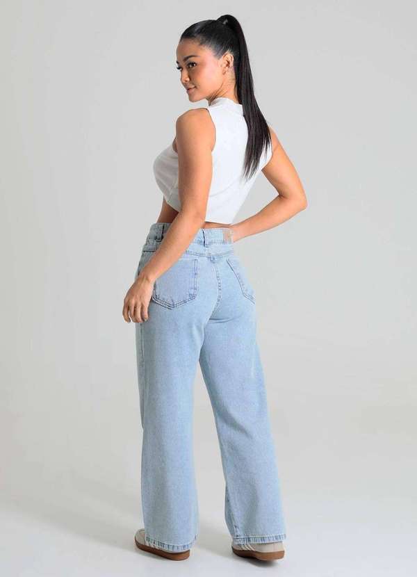 Sawary - Calça Jeans Sawary Wide Leg Petit - 279970 Azul 4