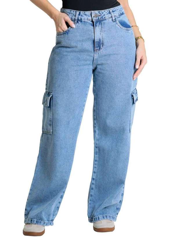 Sawary - Calça Jeans Sawary Wide Leg Petit - 280077 Azul