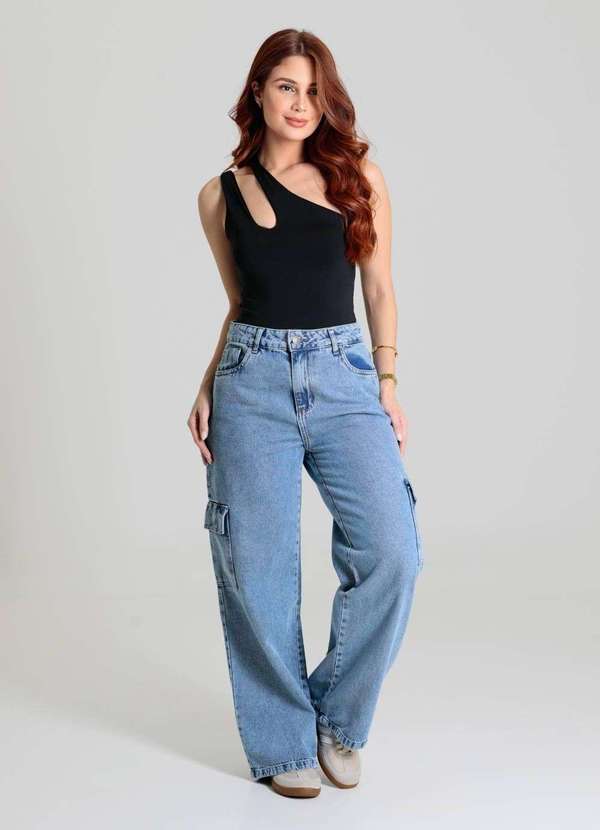Sawary - Calça Jeans Sawary Wide Leg Petit - 280077 Azul 2