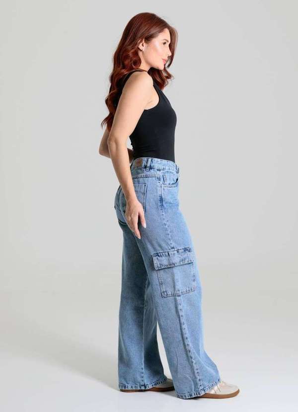 Sawary - Calça Jeans Sawary Wide Leg Petit - 280077 Azul 3