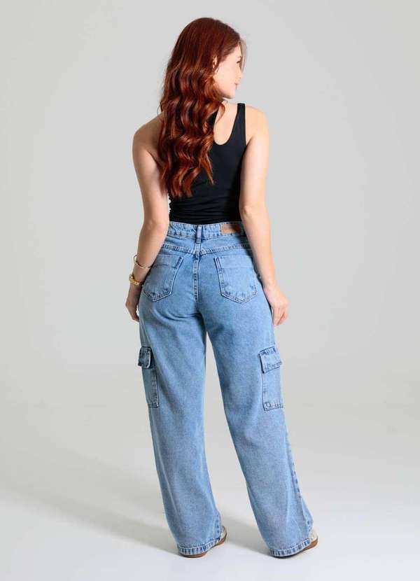 Sawary - Calça Jeans Sawary Wide Leg Petit - 280077 Azul 4
