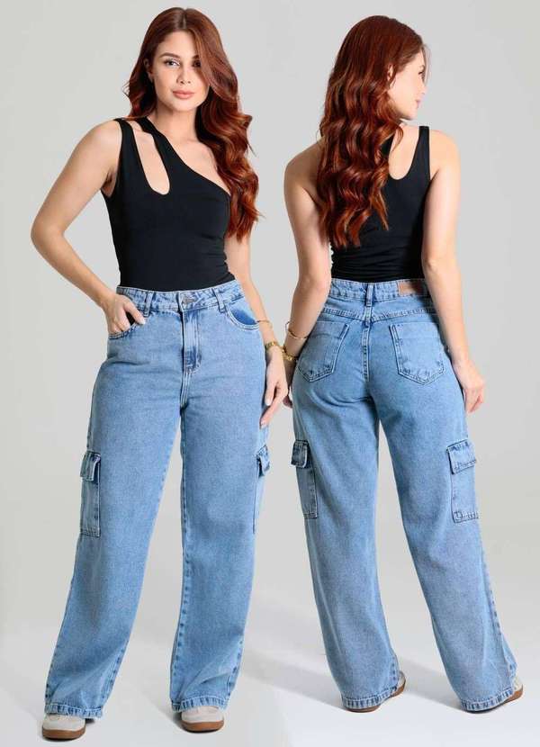 Sawary - Calça Jeans Sawary Wide Leg Petit - 280077 Azul 6