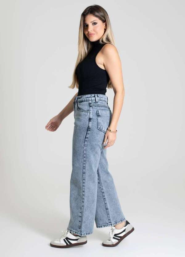 Sawary - Calça Jeans Sawary Wide Leg Petit - 280206 Azul 3