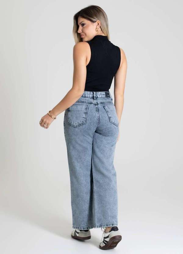 Sawary - Calça Jeans Sawary Wide Leg Petit - 280206 Azul 4