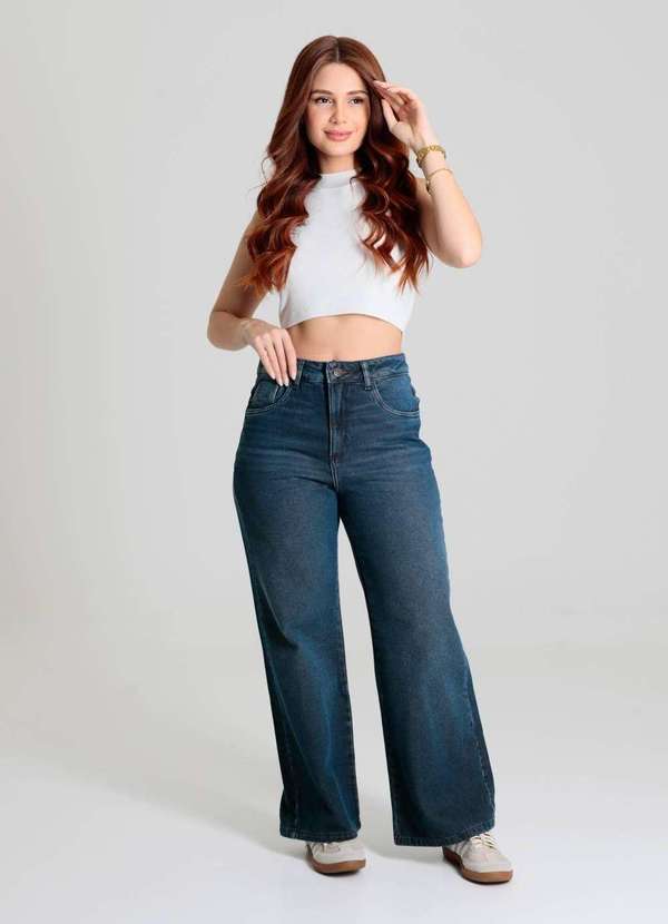 Sawary - Calça Jeans Sawary Wide Leg Petit - 280361 Azul 2