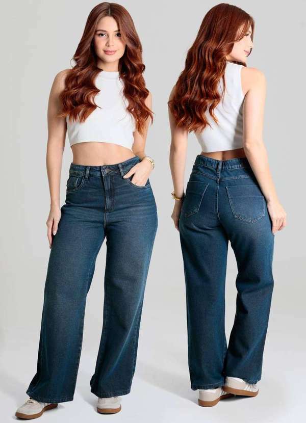 Sawary - Calça Jeans Sawary Wide Leg Petit - 280361 Azul 6