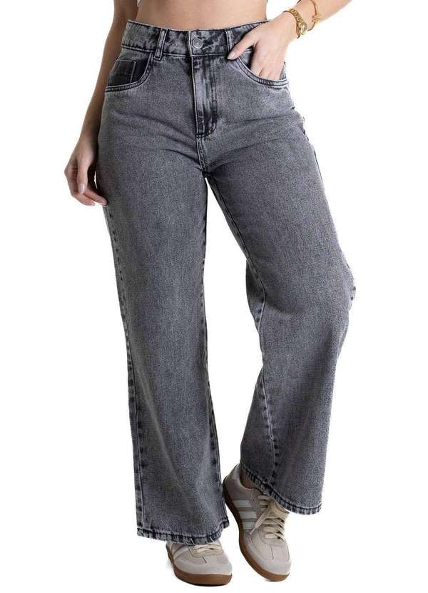 Sawary - Calça Jeans Sawary Wide Leg Petit - 280578 Preto