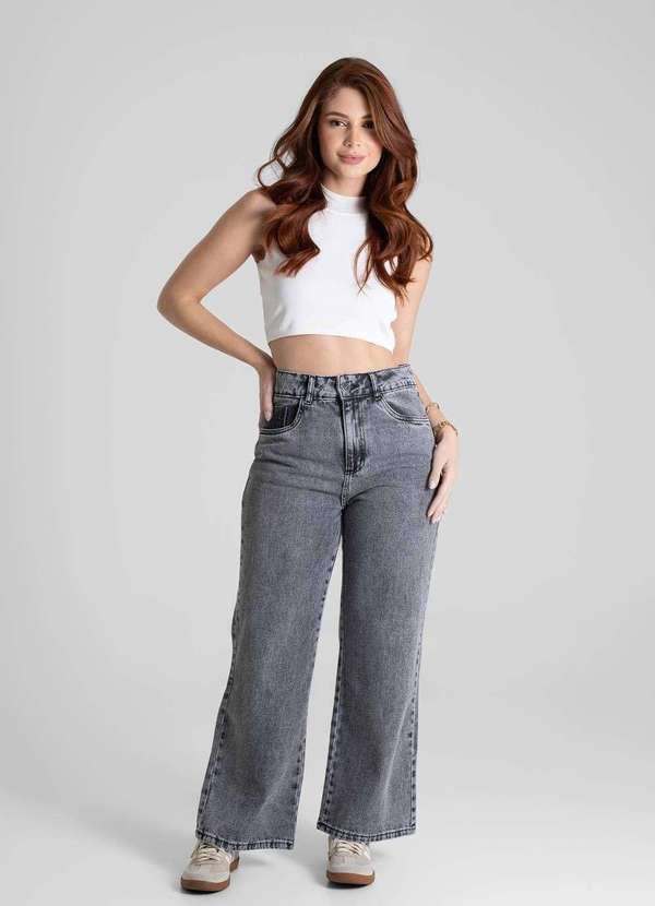 Sawary - Calça Jeans Sawary Wide Leg Petit - 280578 Preto 2