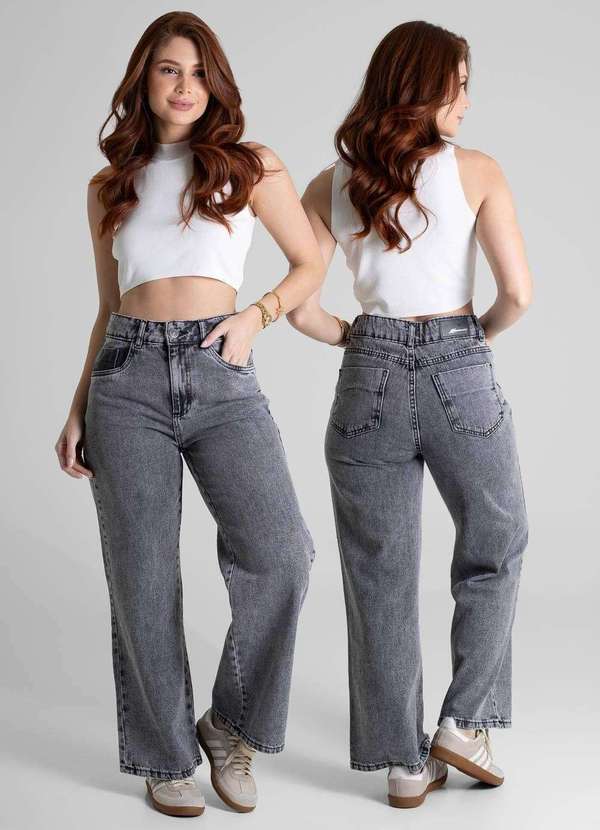 Sawary - Calça Jeans Sawary Wide Leg Petit - 280578 Preto 6