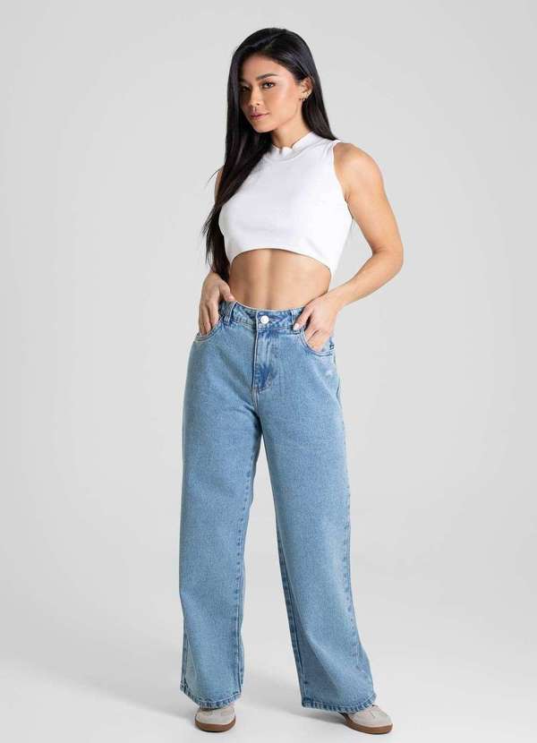 Sawary - Calça Jeans Sawary Wide Leg Petit - 280588 Azul 2