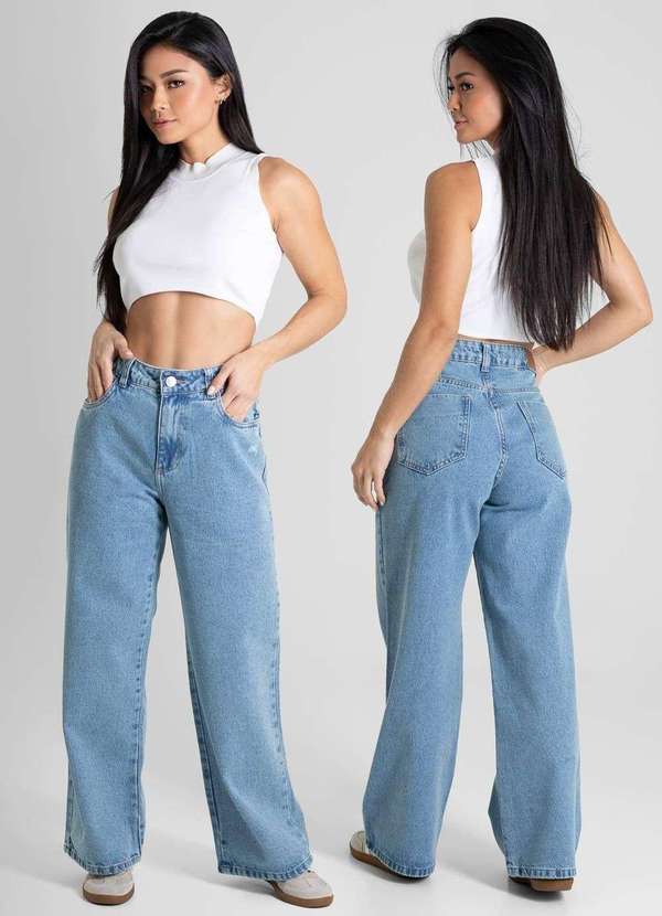 Sawary - Calça Jeans Sawary Wide Leg Petit - 280588 Azul 6