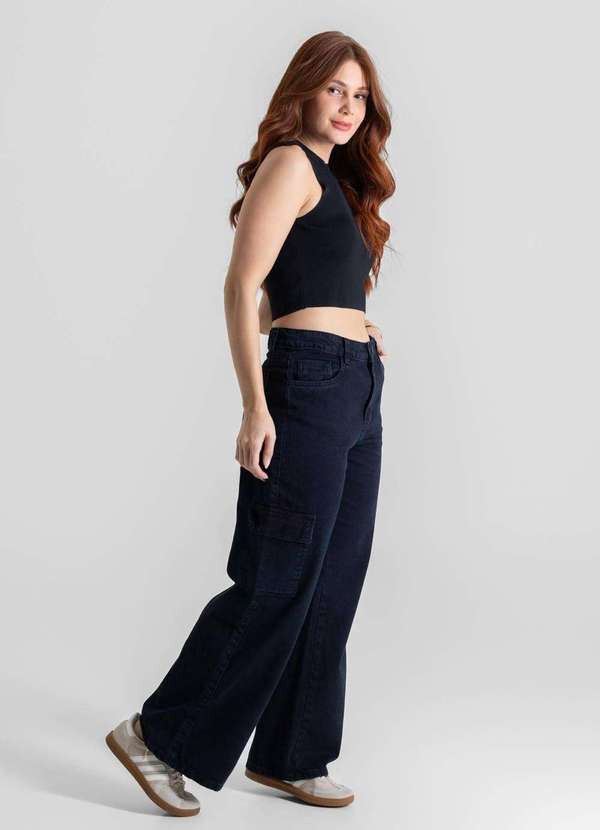 Sawary - Calça Jeans Sawary Wide Leg Petit - 280590 Azul 3