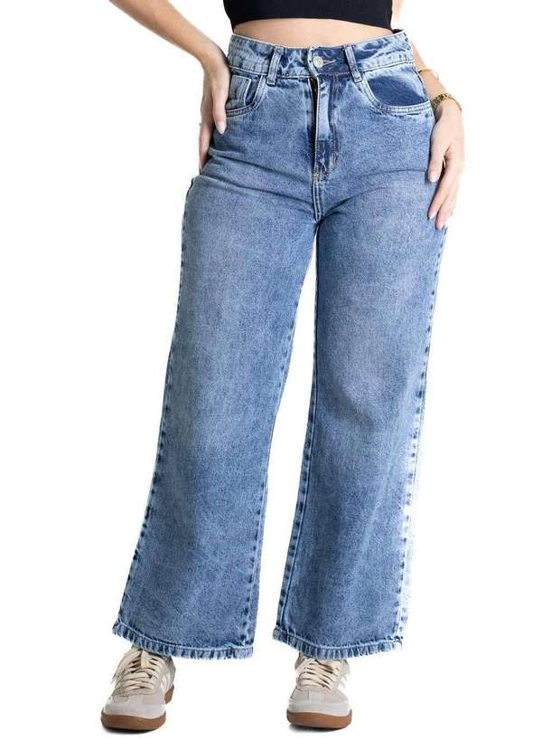 Sawary - Calça Jeans Sawary Wide Leg Petit - 280653 Azul