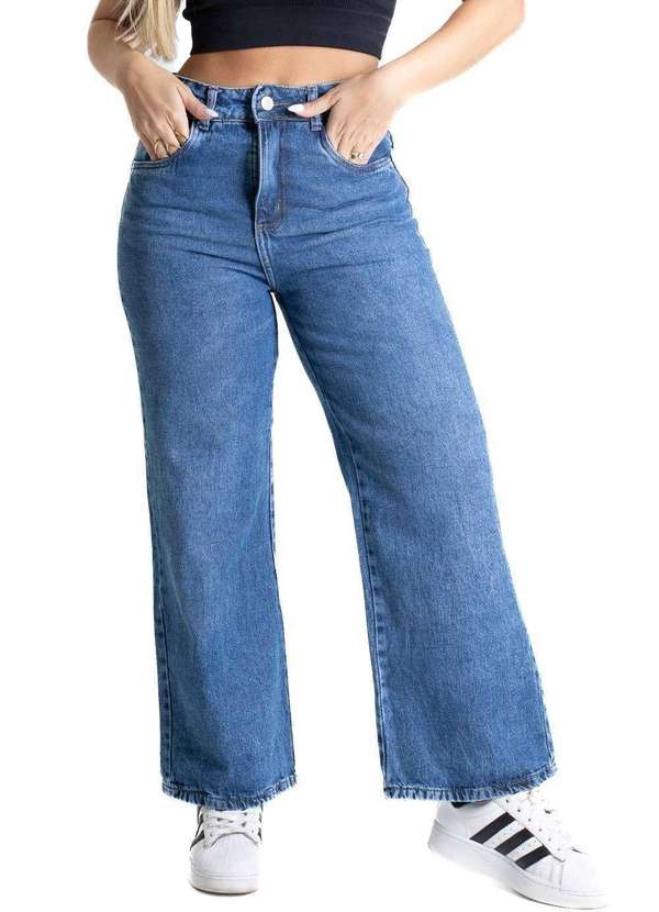 Sawary - Calça Jeans Sawary Wide Leg Petit - 280708 Azul