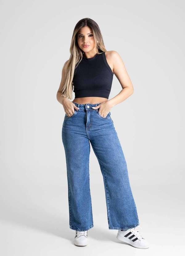 Sawary - Calça Jeans Sawary Wide Leg Petit - 280708 Azul 2