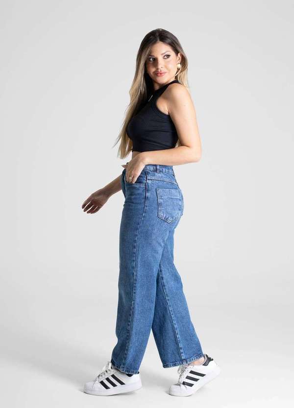 Sawary - Calça Jeans Sawary Wide Leg Petit - 280708 Azul 3