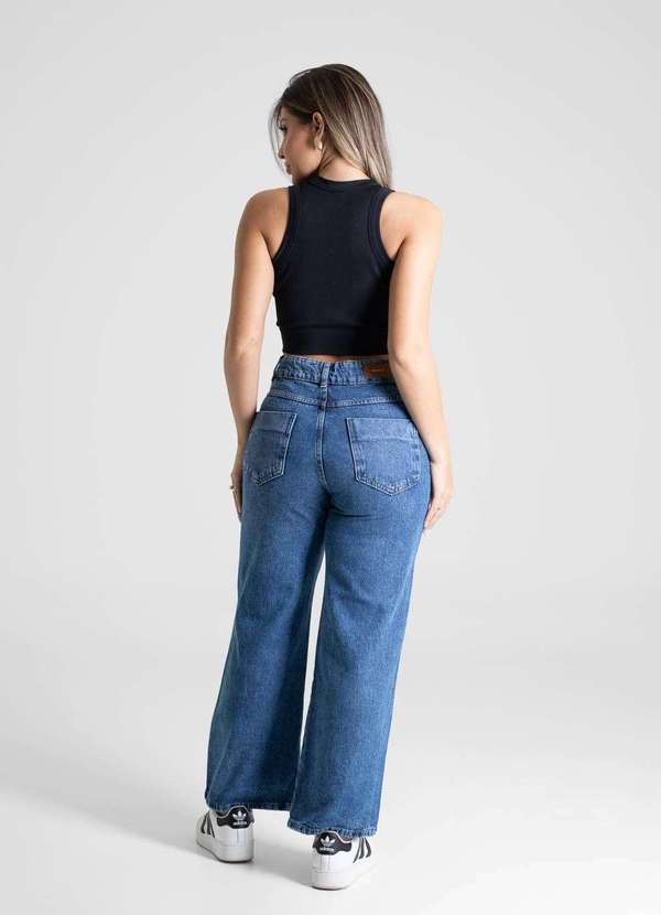 Sawary - Calça Jeans Sawary Wide Leg Petit - 280708 Azul 4