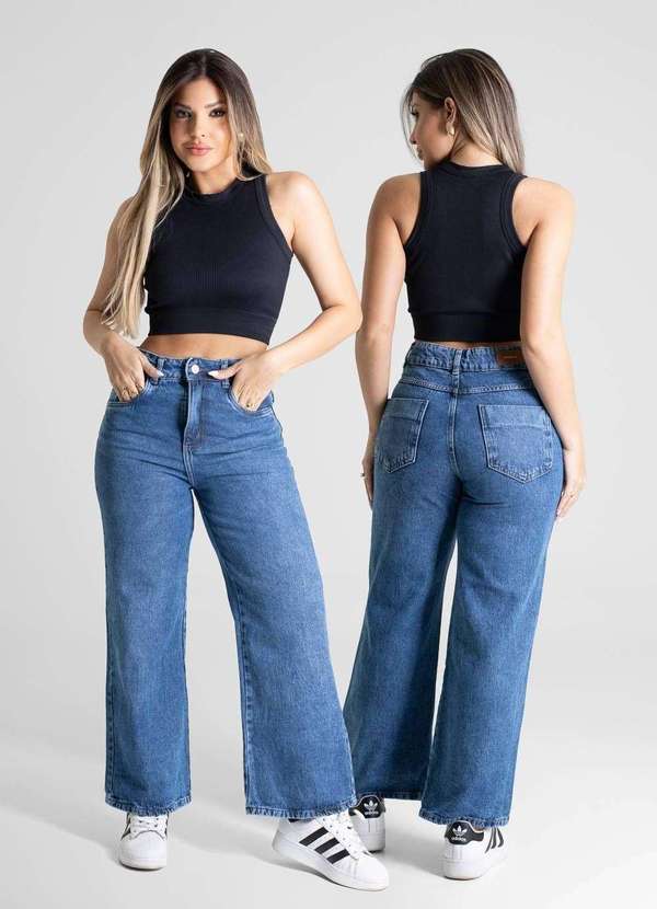 Sawary - Calça Jeans Sawary Wide Leg Petit - 280708 Azul 6