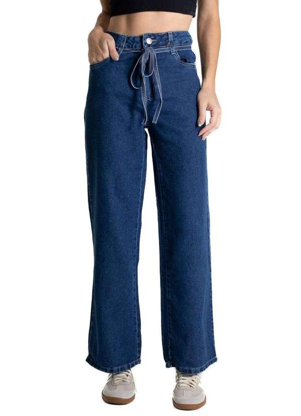 Sawary - Calça Jeans Sawary Wide Leg Petit - 280814 Azul