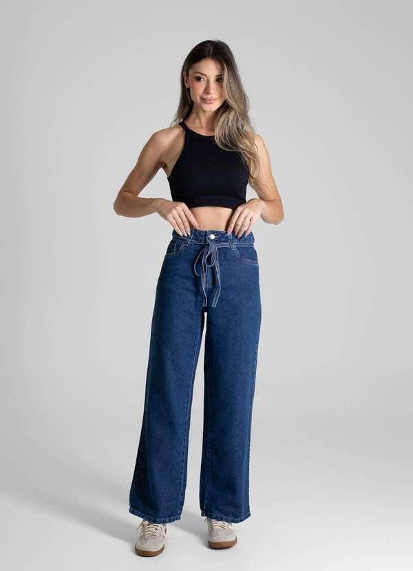 Sawary - Calça Jeans Sawary Wide Leg Petit - 280814 Azul 2