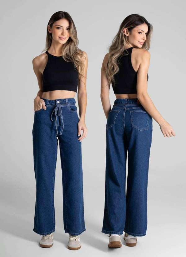 Sawary - Calça Jeans Sawary Wide Leg Petit - 280814 Azul 6